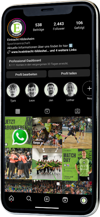 Betreuung Sportmannschaft HC Eintracht Social Media Marketing