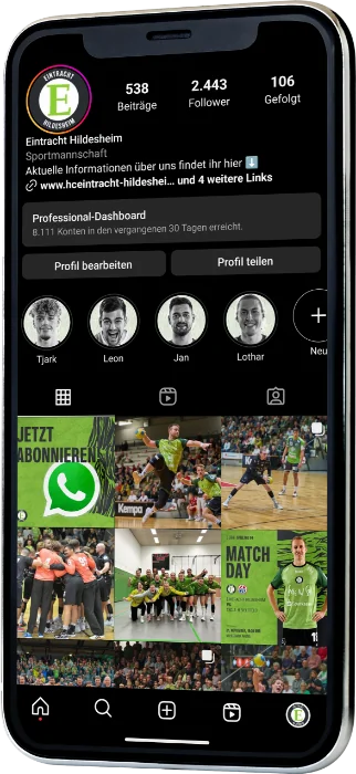 Betreuung Sportmannschaft HC Eintracht Social Media Marketing